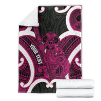 Mawhero Aotearoa Atua Tumatauenga Personalised Blanket Maori God Of War Tiki With Taiaha LT14 - Polynesian Pride