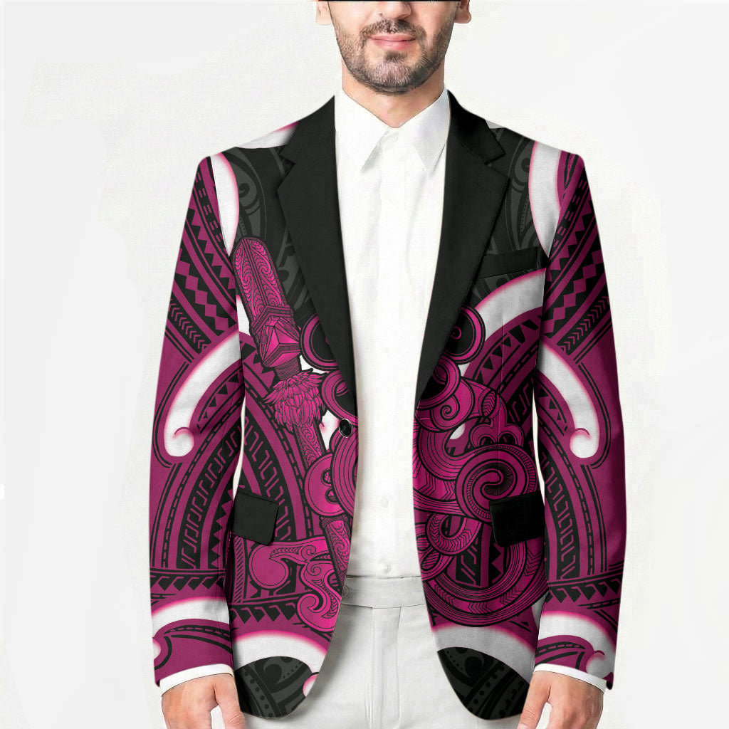 Mawhero Aotearoa Atua Tumatauenga Personalised Blazer Maori God Of War Tiki With Taiaha LT14 - Polynesian Pride