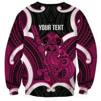 Mawhero Aotearoa Atua Tumatauenga Personalised Sweatshirt Maori God Of War Tiki With Taiaha LT14 - Polynesian Pride