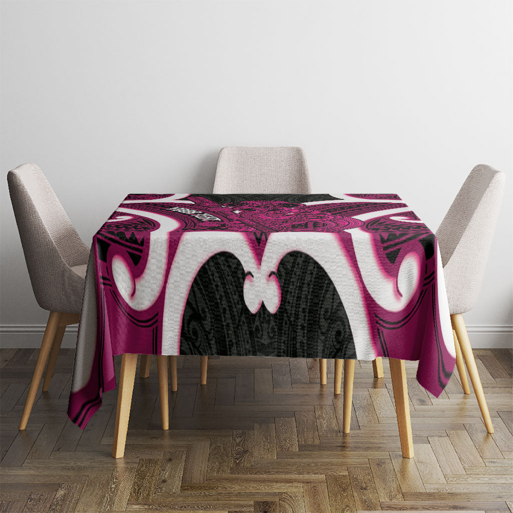 Mawhero Aotearoa Atua Tumatauenga Personalised Tablecloth Maori God Of War Tiki With Taiaha LT14 - Polynesian Pride