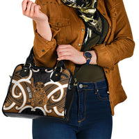 Karaka Aotearoa Atua Tumatauenga Personalised Shoulder Handbag Maori God Of War Tiki With Taiaha LT14 - Polynesian Pride
