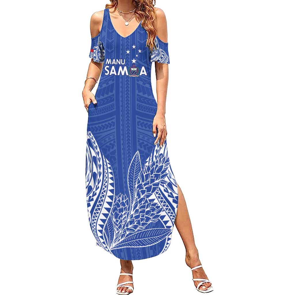 Custom Manu Samoa Rugby 2024 Family Matching Summer Maxi Dress and Hawaiian Shirt Go Champions Samoan Tattoo