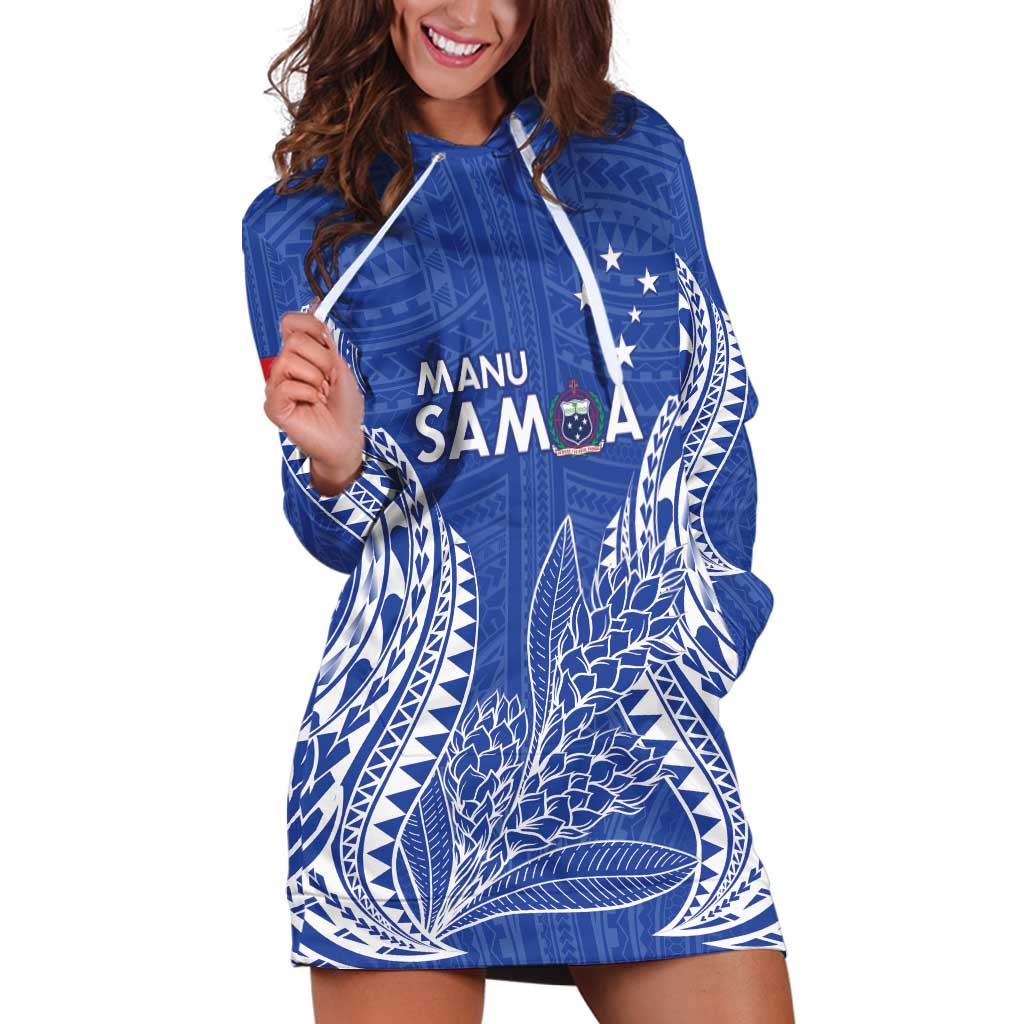 Custom Manu Samoa Rugby 2024 Hoodie Dress Go Champions Samoan Tattoo