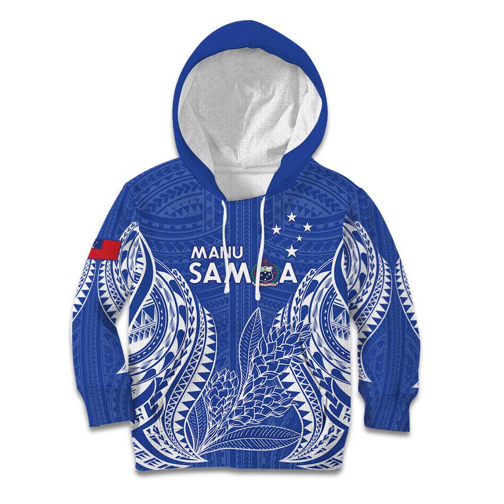 Custom Manu Samoa Rugby 2024 Kid Hoodie Go Champions Samoan Tattoo