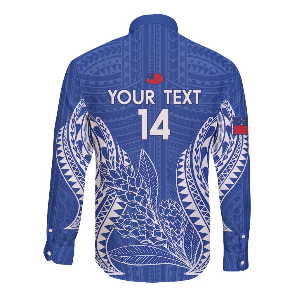 Custom Manu Samoa Rugby 2024 Long Sleeve Button Shirt Go Champions Samoan Tattoo LT14 - Polynesian Pride
