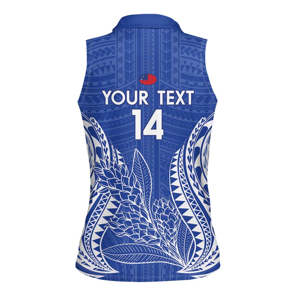 Custom Manu Samoa Rugby 2024 Women Sleeveless Polo Shirt Go Champions Samoan Tattoo LT14 - Polynesian Pride