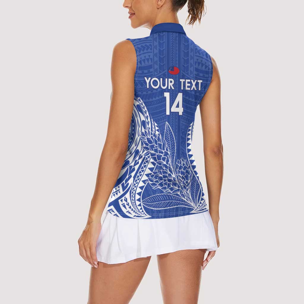 Custom Manu Samoa Rugby 2024 Women Sleeveless Polo Shirt Go Champions Samoan Tattoo LT14 - Polynesian Pride