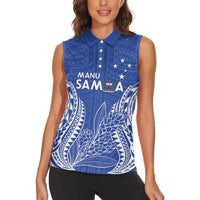 Custom Manu Samoa Rugby 2024 Women Sleeveless Polo Shirt Go Champions Samoan Tattoo LT14 - Polynesian Pride