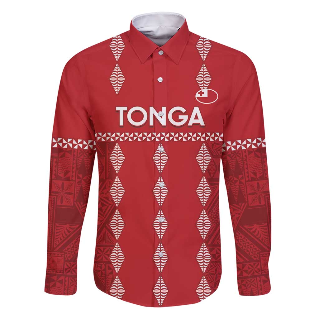 Custom Tonga Rugby 2024 Family Matching Long Sleeve Bodycon Dress and Hawaiian Shirt Go Champions Ikale Tahi Ngatu Pattern