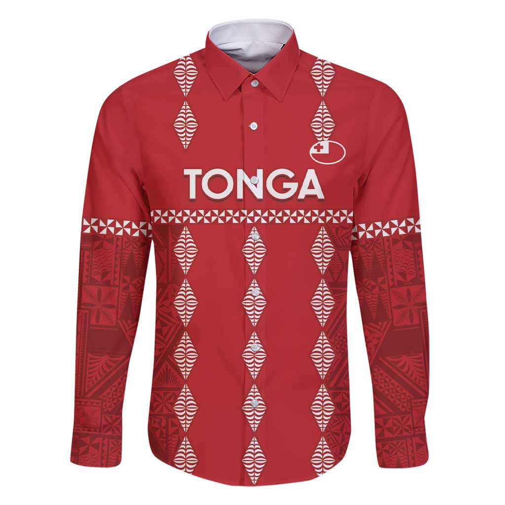 Custom Tonga Rugby 2024 Family Matching Short Sleeve Bodycon Dress and Hawaiian Shirt Go Champions Ikale Tahi Ngatu Pattern