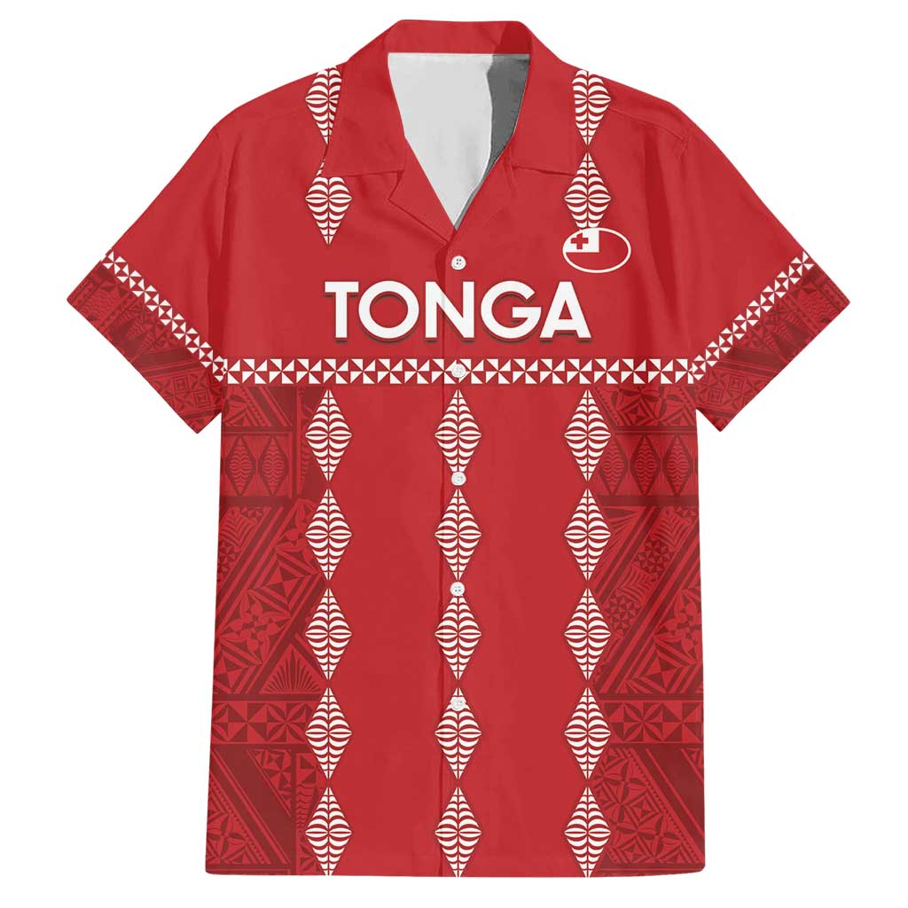 Custom Tonga Rugby 2024 Hawaiian Shirt Go Champions Ikale Tahi Ngatu Pattern