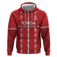 Custom Tonga Rugby 2024 Hoodie Go Champions Ikale Tahi Ngatu Pattern LT14 Zip Hoodie Red - Polynesian Pride