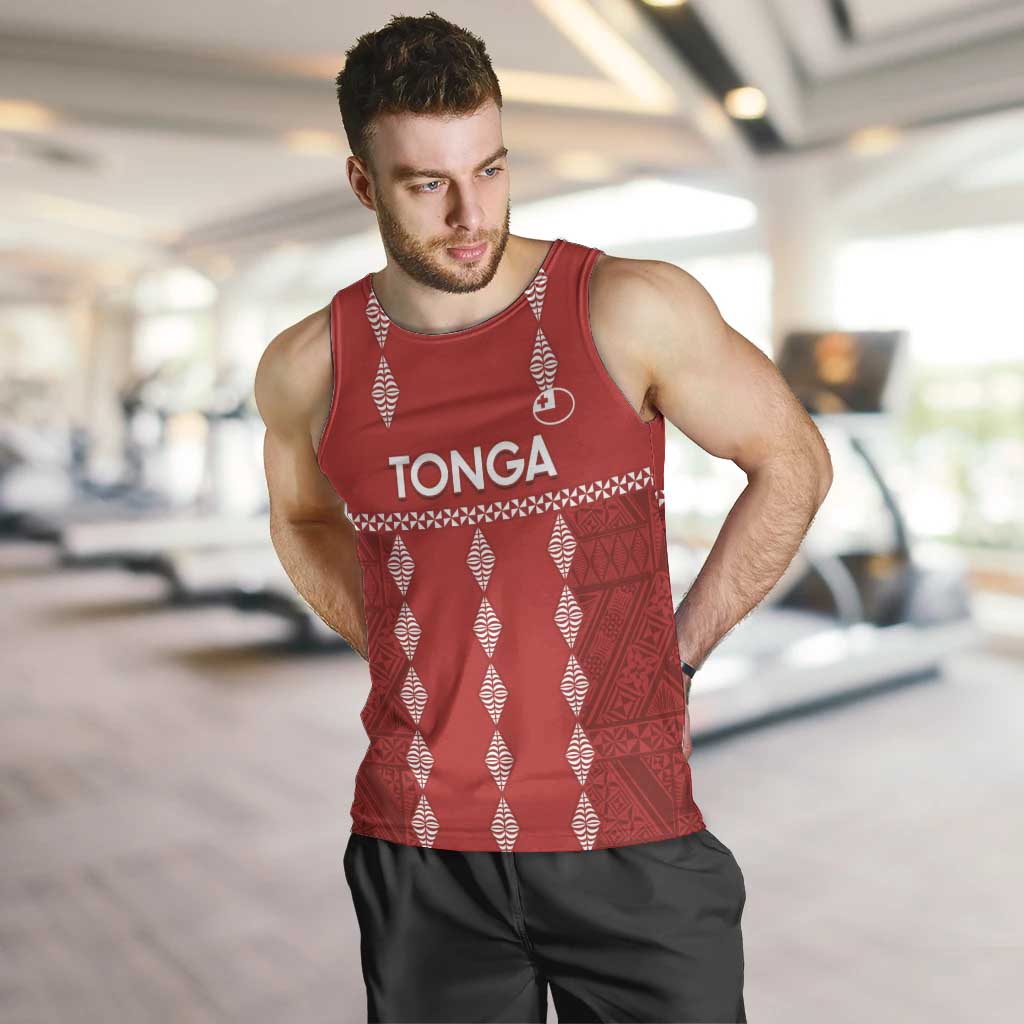 Custom Tonga Rugby 2024 Men Tank Top Go Champions Ikale Tahi Ngatu Pattern