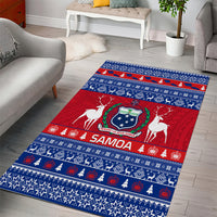 Personalised Samoa Christmas Area Rug Samoan Coat Of Arms Manuia Le Kirisimas LT14 - Polynesian Pride