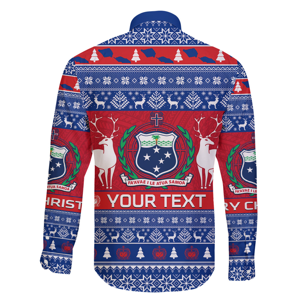 Personalised Samoa Christmas Family Matching Off Shoulder Short Dress and Hawaiian Shirt Samoan Coat Of Arms Manuia Le Kirisimas LT14 - Polynesian Pride