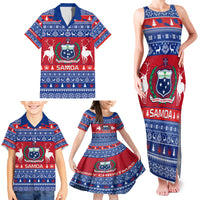 Personalised Samoa Christmas Family Matching Tank Maxi Dress and Hawaiian Shirt Samoan Coat Of Arms Manuia Le Kirisimas LT14 - Polynesian Pride