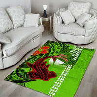 Personalised Hawaii Christmas Area Rug Mele Kalikimaka Kakau Polynesian Shark Tattoo LT14 - Polynesian Pride