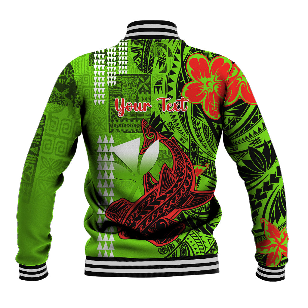 Personalised Hawaii Christmas Baseball Jacket Mele Kalikimaka Kakau Polynesian Shark Tattoo LT14 - Polynesian Pride