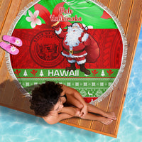 Personalised Hawaii Christmas Beach Blanket Mele Kalikimaka Hawaiian Santa Tropical Vibes LT14 - Wonder Print Shop