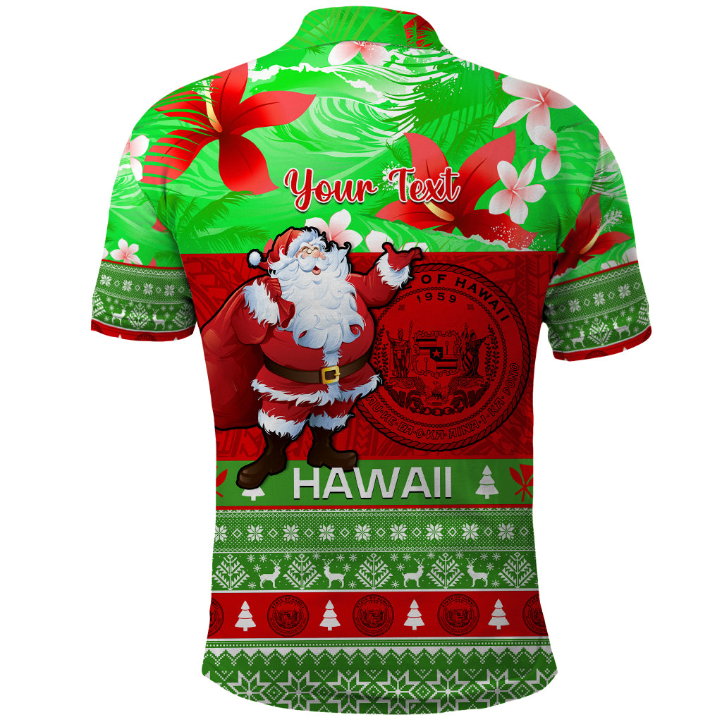 Personalised Hawaii Christmas Polo Shirt Mele Kalikimaka Hawaiian Santa Tropical Vibes LT14 - Polynesian Pride