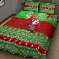 Personalised Hawaii Christmas Quilt Bed Set Mele Kalikimaka Hawaiian Santa Tropical Vibes LT14 - Polynesian Pride
