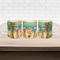 Hawaii Christmas Mele Kalikimaka Ceramic Mug Santa Decorating Xmas Palm Tree Tropical Vibes LT14 - Polynesian Pride