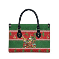 Hawaii Christmas Mele Kalikimaka Leather Bag Aloha Turtle Santa With Ukulele LT14 - Polynesian Pride