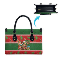 Hawaii Christmas Mele Kalikimaka Leather Bag Aloha Turtle Santa With Ukulele LT14 - Polynesian Pride