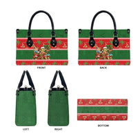 Hawaii Christmas Mele Kalikimaka Leather Bag Aloha Turtle Santa With Ukulele LT14 - Polynesian Pride