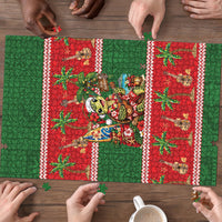 Hawaii Christmas Mele Kalikimaka Puzzle Aloha Turtle Santa With Ukulele LT14 - Polynesian Pride