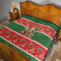 Hawaii Christmas Mele Kalikimaka Quilt Aloha Turtle Santa With Ukulele LT14 - Polynesian Pride