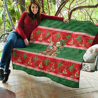 Hawaii Christmas Mele Kalikimaka Quilt Aloha Turtle Santa With Ukulele LT14 - Polynesian Pride