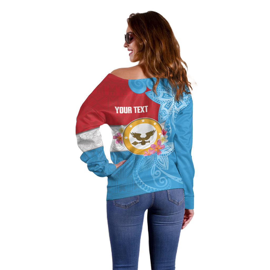 Personalised Malaita Province Day Off Shoulder Sweater Solomon Islands Maramapaina Flag Color LT14 - Polynesian Pride