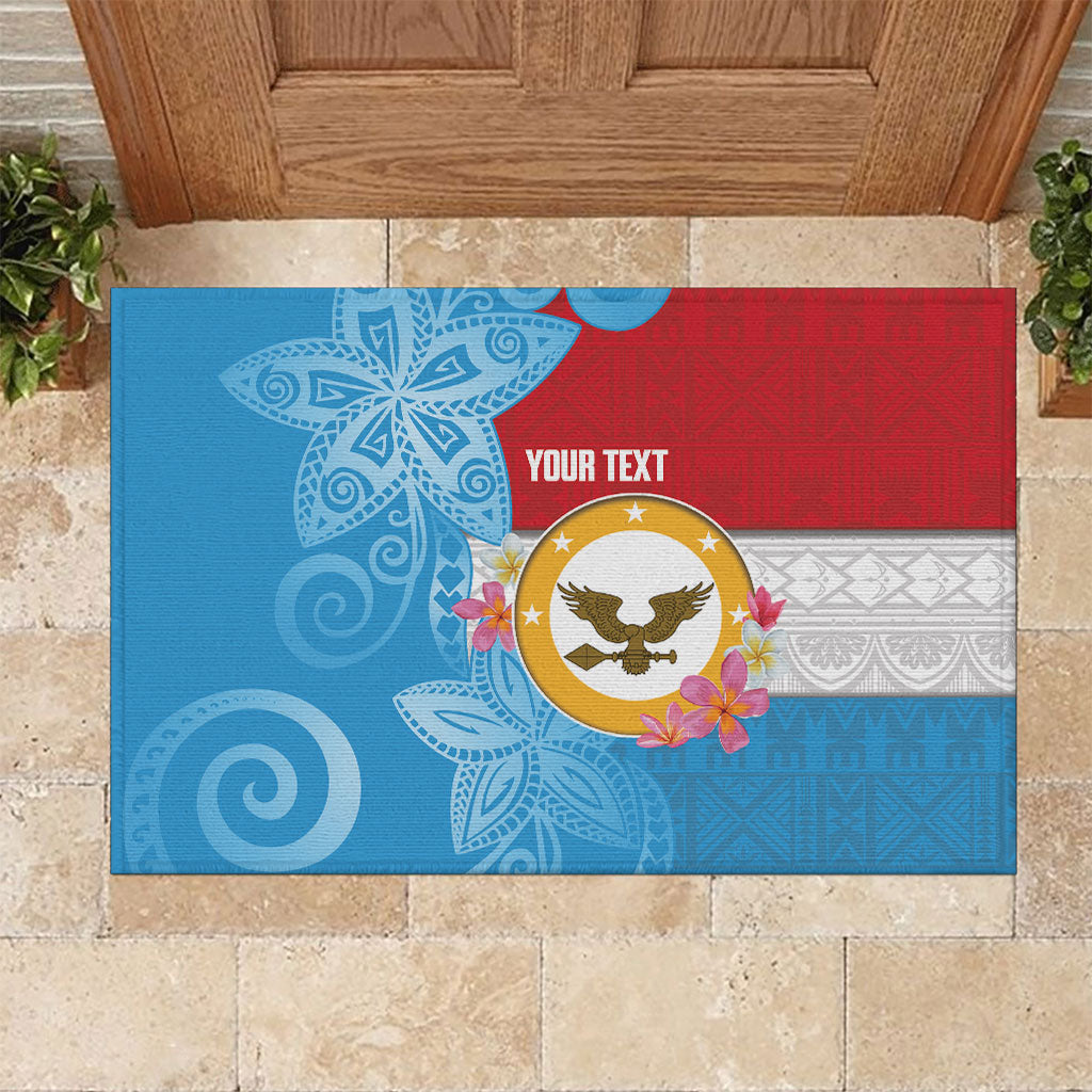 Personalised Malaita Province Day Rubber Doormat Solomon Islands Maramapaina Flag Color LT14 Blue - Polynesian Pride