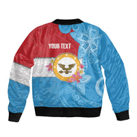 Personalised Malaita Province Day Sleeve Zip Bomber Jacket Solomon Islands Maramapaina Flag Color LT14 - Polynesian Pride