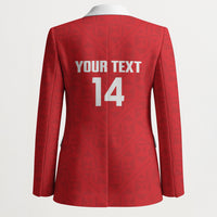 Mate Maa Tonga Rugby Custom Blazer 2026 Tongan Ngatu Pattern Red LT14 - Polynesian Pride