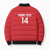 Mate Maa Tonga Rugby Custom Bomber Puffer Jacket 2026 Tongan Ngatu Pattern Red LT14 - Polynesian Pride