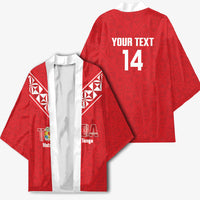 Mate Maa Tonga Rugby Custom Kimono 2026 Tongan Ngatu Pattern Red LT14 - Polynesian Pride