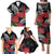 Personalized Mele Kalikimaka Hawaii Family Matching Puletasi and Hawaiian Shirt I'iwi Bird With Ohia Lehua - Black Color