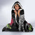 Personalized Mele Kalikimaka Hawaii Hooded Blanket I'iwi Bird With Ohia Lehua - Black Color