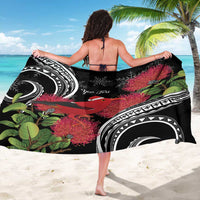 Personalized Mele Kalikimaka Hawaii Sarong I'iwi Bird With Ohia Lehua - Black Color