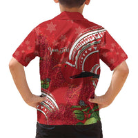 Personalized Mele Kalikimaka Hawaii Family Matching Off Shoulder Maxi Dress and Hawaiian Shirt I'iwi Bird With Ohia Lehua - Red Color LT14 - Polynesian Pride
