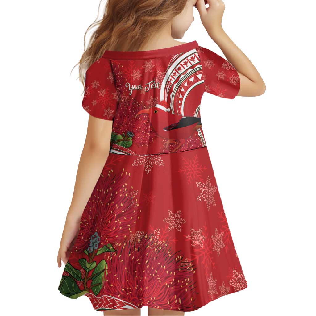 Personalized Mele Kalikimaka Hawaii Family Matching Off Shoulder Maxi Dress and Hawaiian Shirt I'iwi Bird With Ohia Lehua - Red Color LT14 - Polynesian Pride