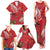 Personalized Mele Kalikimaka Hawaii Family Matching Tank Maxi Dress and Hawaiian Shirt I'iwi Bird With Ohia Lehua - Red Color