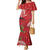 Personalized Mele Kalikimaka Hawaii Mermaid Dress I'iwi Bird With Ohia Lehua - Red Color