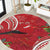 Personalized Mele Kalikimaka Hawaii Round Carpet I'iwi Bird With Ohia Lehua - Red Color