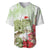 Pastel Green Hawaii Chameleon Christmas Baseball Jersey Mele Kalikimaka Kakau - Watercolor