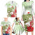 Pastel Green Hawaii Chameleon Christmas Family Matching Long Sleeve Bodycon Dress and Hawaiian Shirt Mele Kalikimaka Kakau - Watercolor