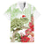 Pastel Green Hawaii Chameleon Christmas Family Matching Off The Shoulder Long Sleeve Dress and Hawaiian Shirt Mele Kalikimaka Kakau - Watercolor