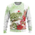 Pastel Green Hawaii Chameleon Christmas Ugly Christmas Sweater Mele Kalikimaka Kakau - Watercolor